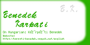 benedek karpati business card